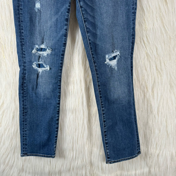 J.Crew Womens Vintage Straight Leg Jeans Blue Distressed Stretch Medium Wash 25 - Picture 3 of 9